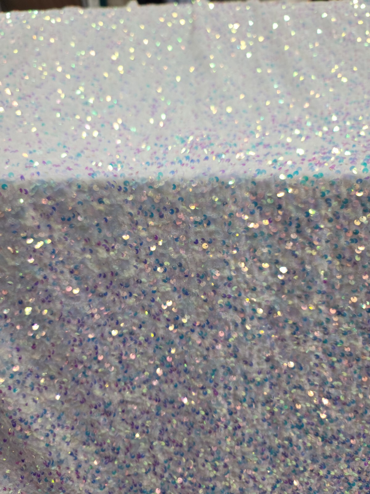 White Velvet Clear Iridescent Sequin Fabric By Yard Shine Sparkle Fashion Stretc