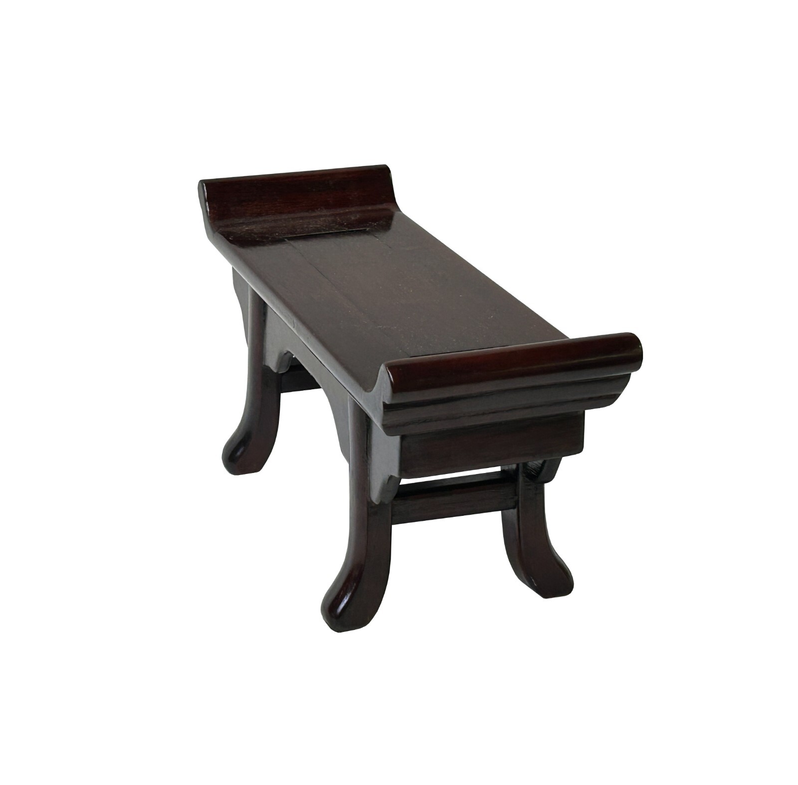 8″ Chinese Brown Altar Point Edge Shape Accent Wood Display Stand st1024