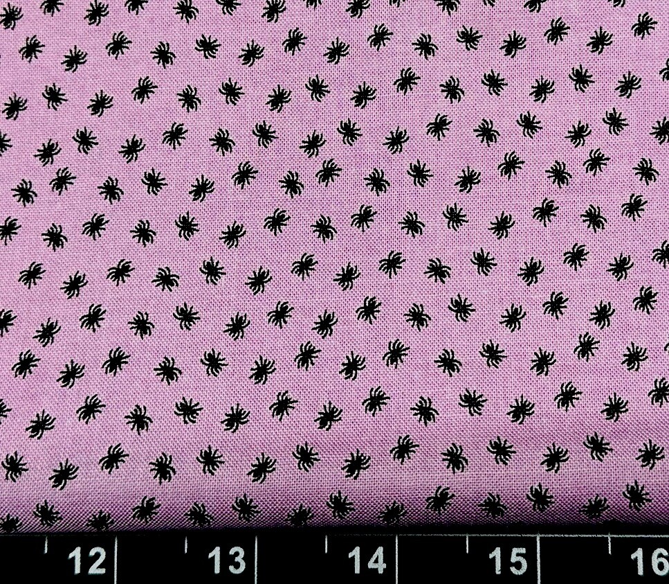 Tina Scrap 9″x21″ Tiny Spider Spiderweb Purple Small HALLOWEEN FABRIC COTTON
