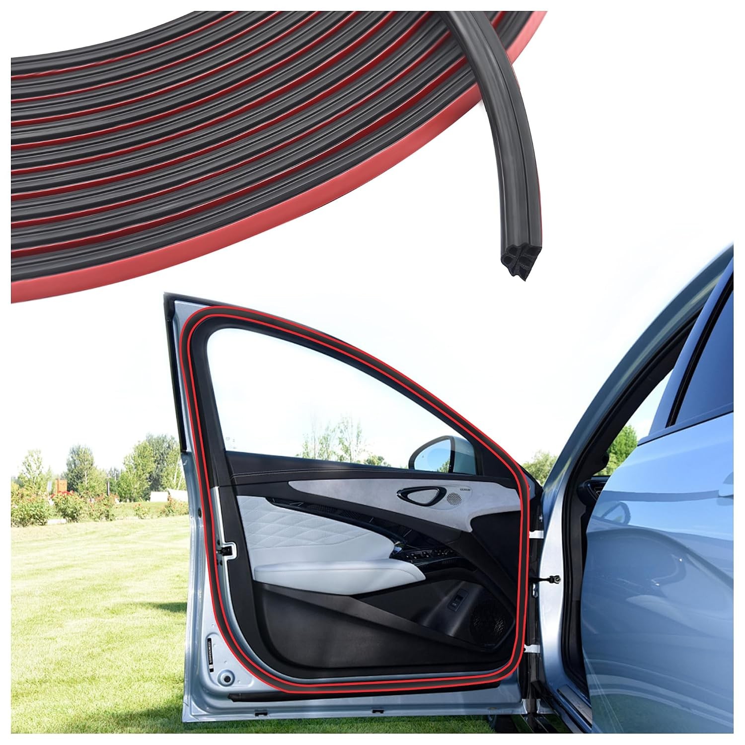 Automotive Weather Stripping 16.4Ft Car Door Seal Soundproofing Door Strip