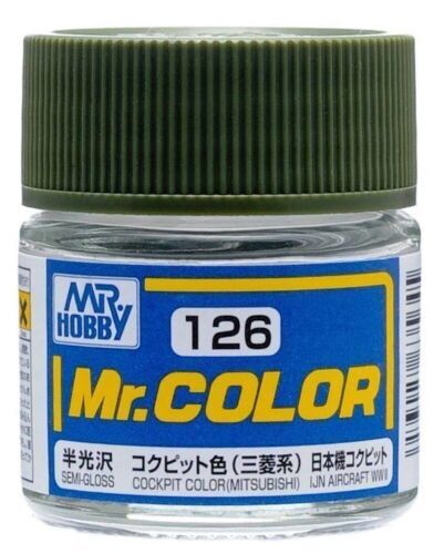 Mr. Hobby C126 Mr. Color Semi Gloss Cockpit (Mitsubishi) Lacquer Paint 10ml – US