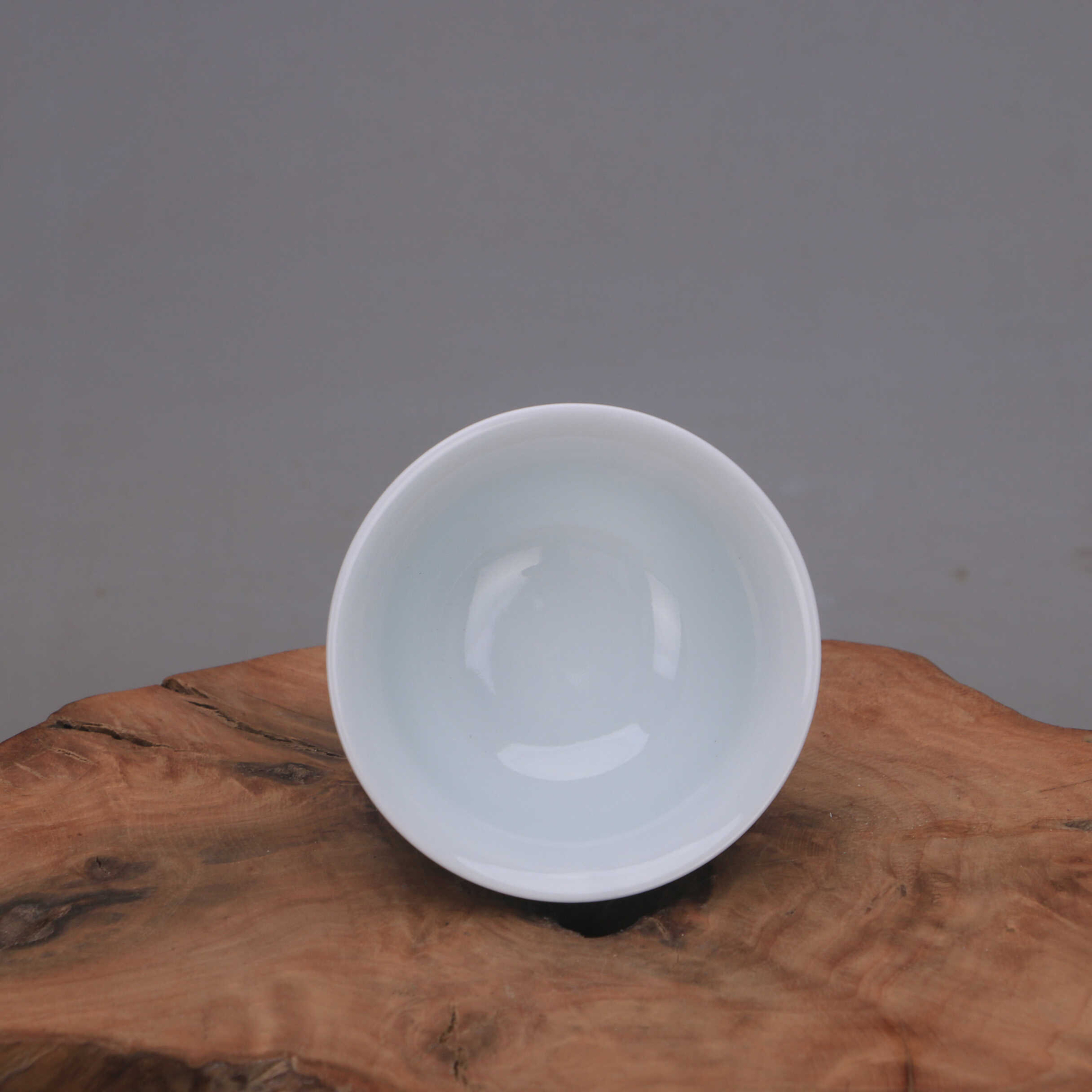3.1″ China Shadow Green Glaze Porcelain Dark Engraved Monthly Rose Cup