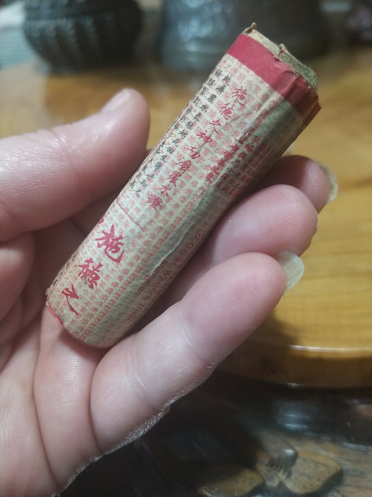 Antique 1920s Chinese CHOLERA medicine. Paper packet, glass bottle