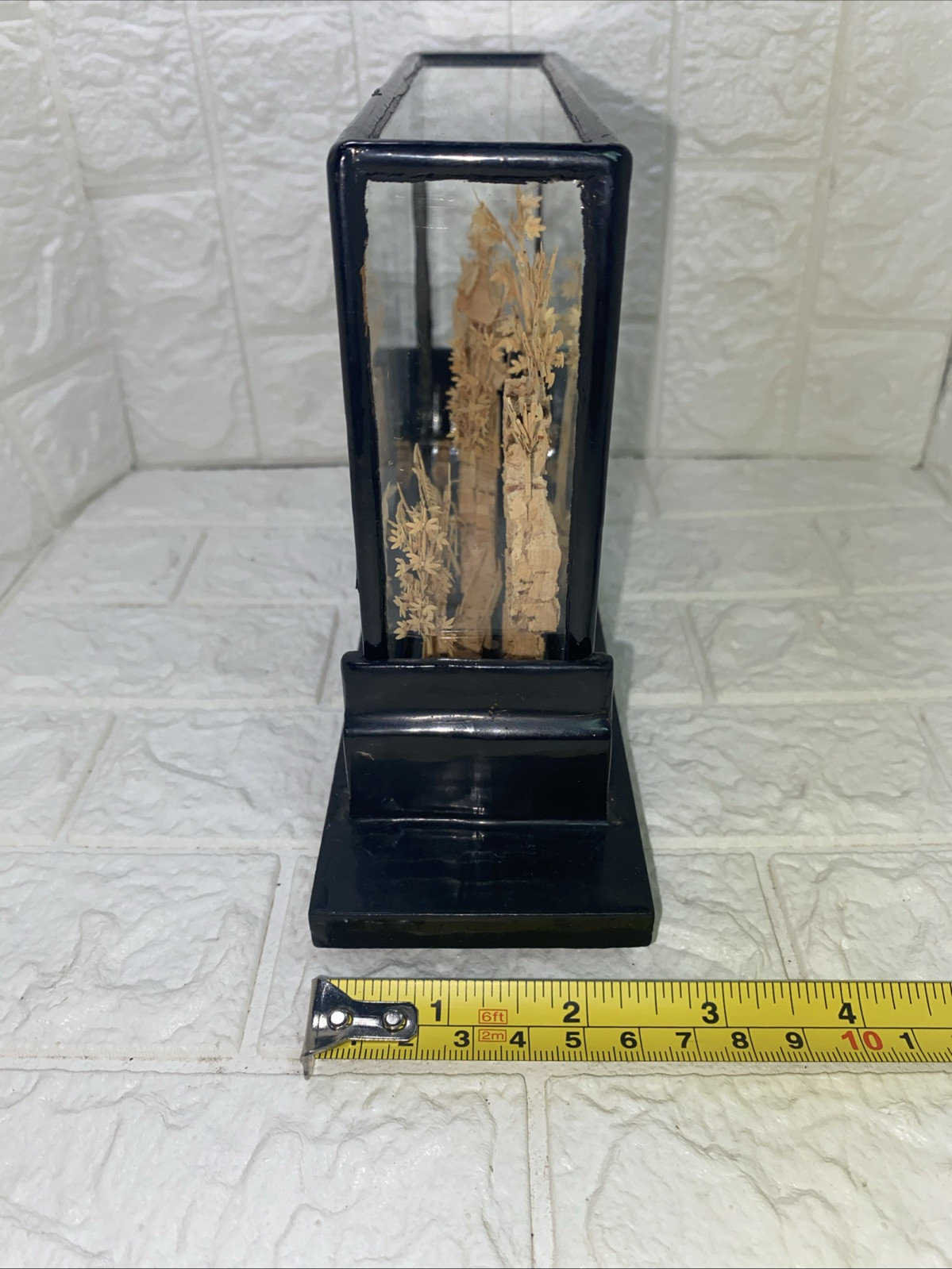 Vintage Chinese SanYou Diorama Handmade Cork Carvings Of Cranes Pagoda & Trees