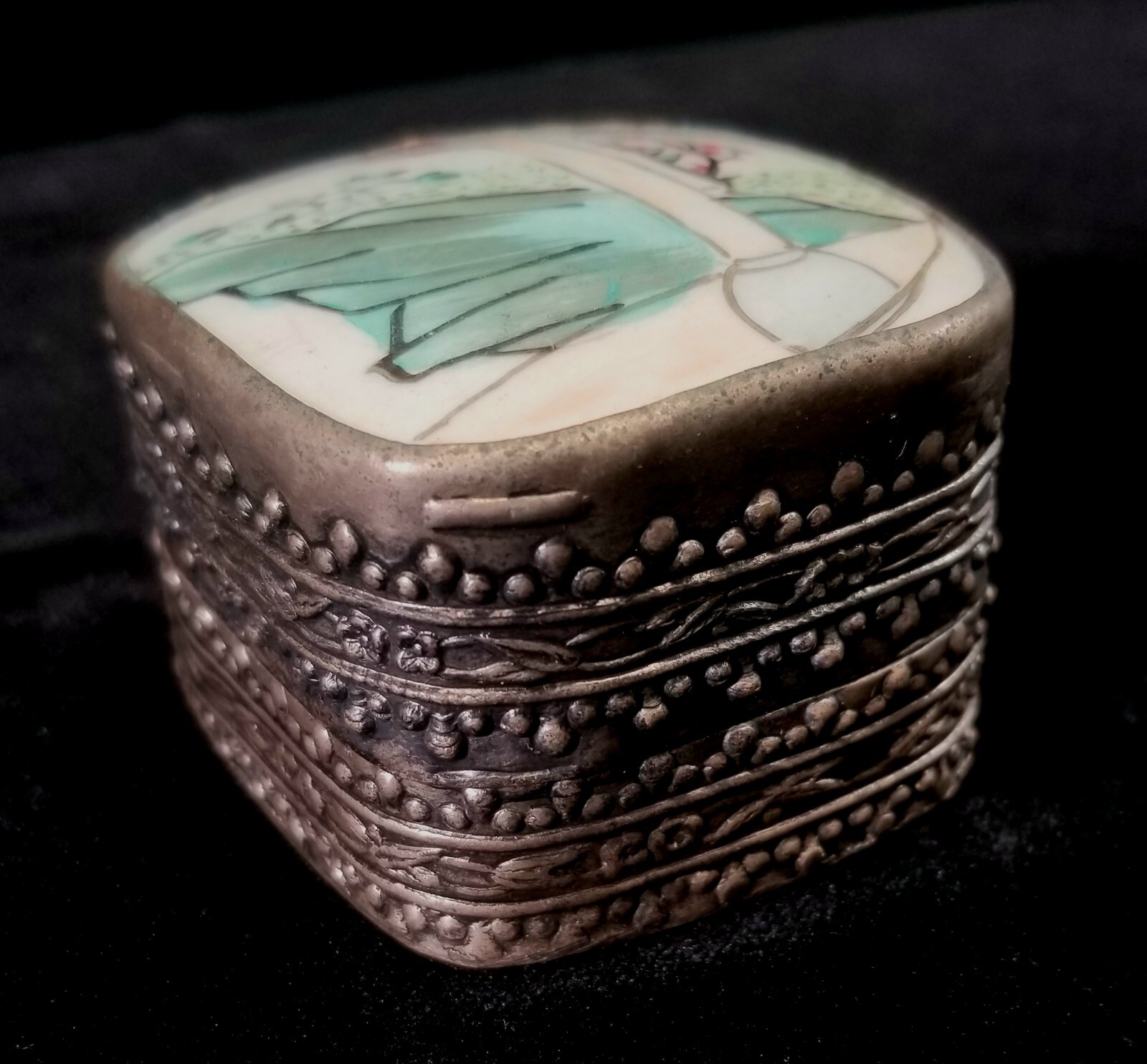3 Vtg Chinese Items Soapstone Dragon Ching Dynasty Ceramic Trinket Box Sm Dish
