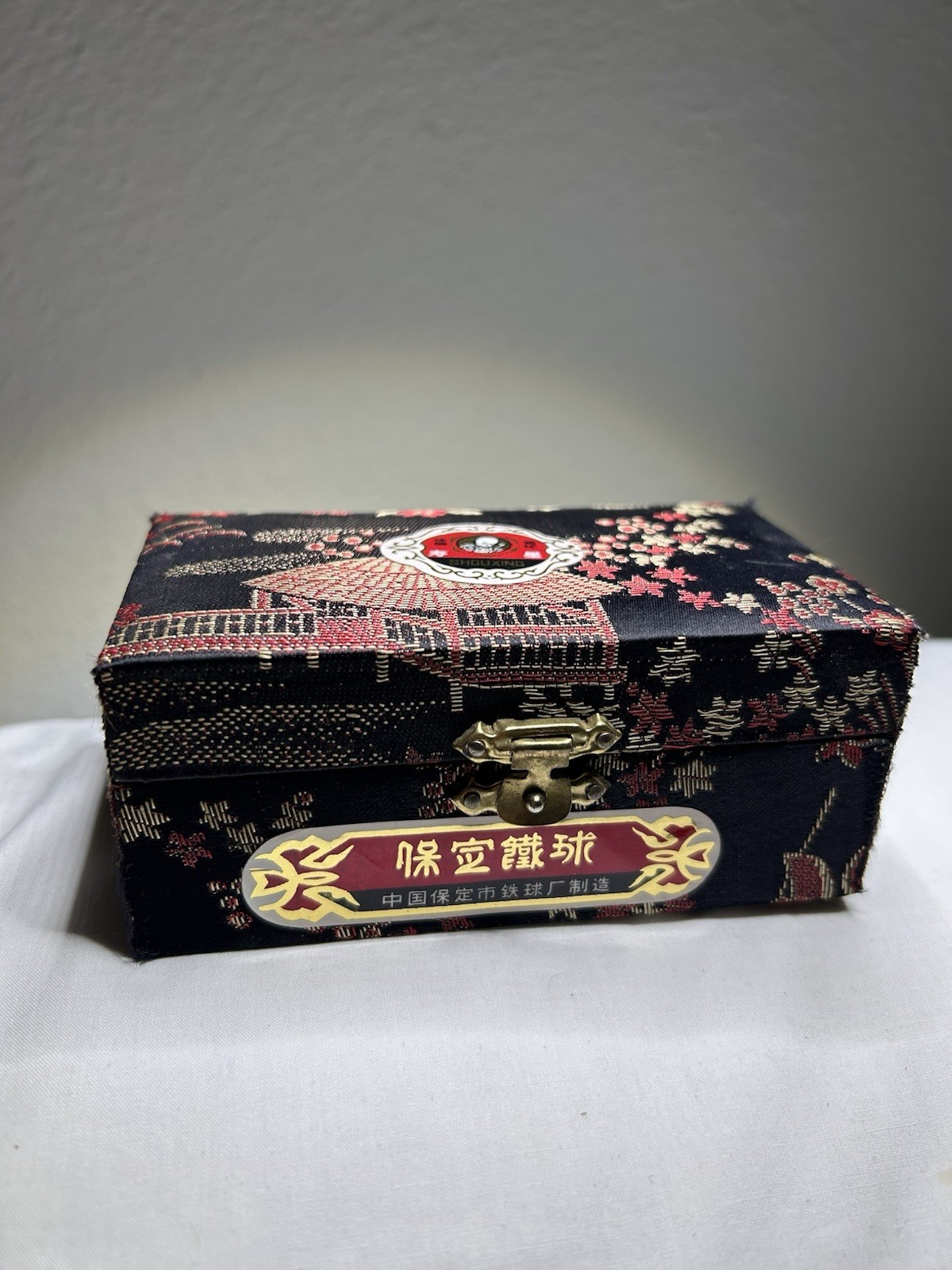 Vintage Chinese Shou Xing Zen Chiming Stress Relief 2 Baoding Iron Balls Chimes