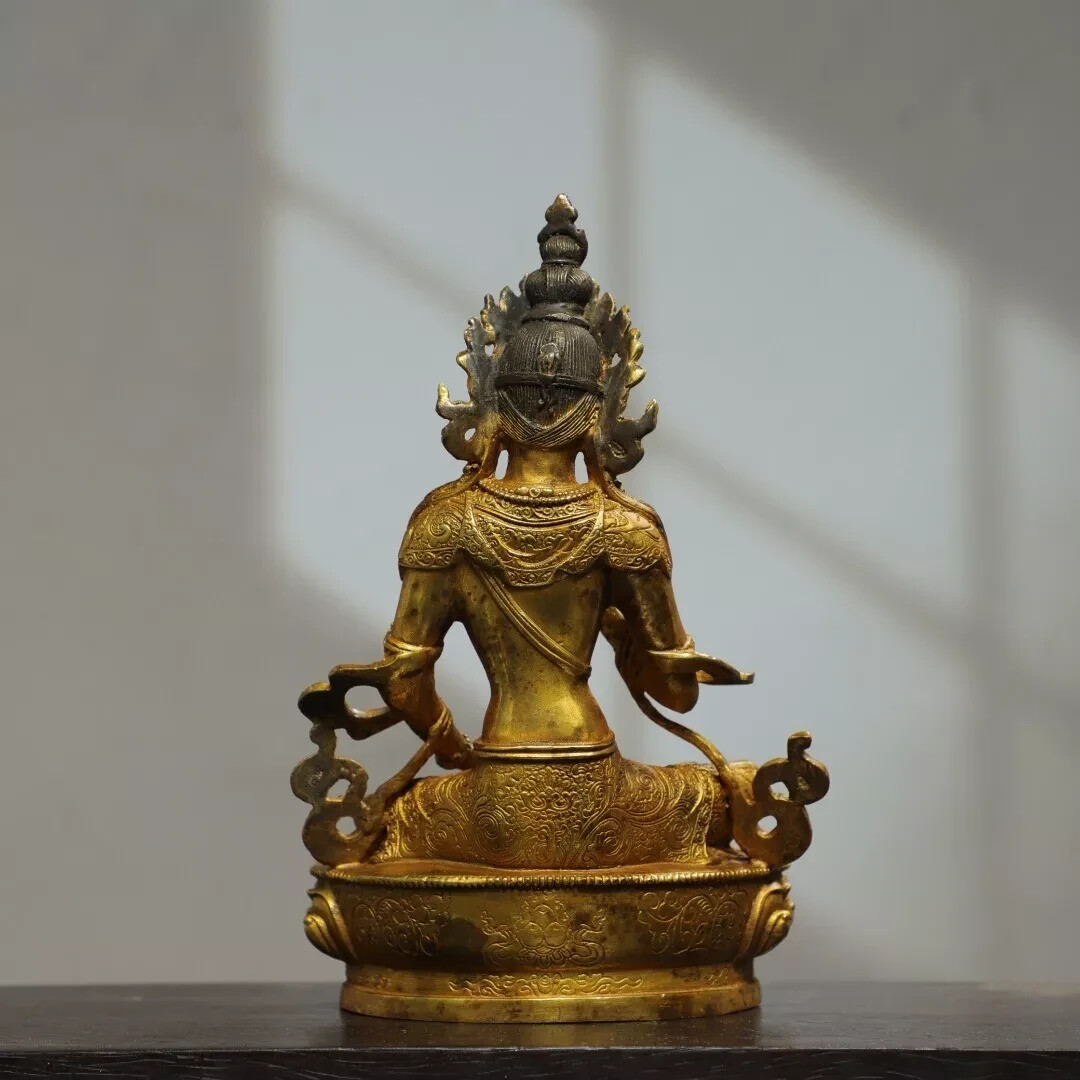 Fengshui copper Bronze Gilded Gold [One of the Twenty One Tara] Buddha Statue
