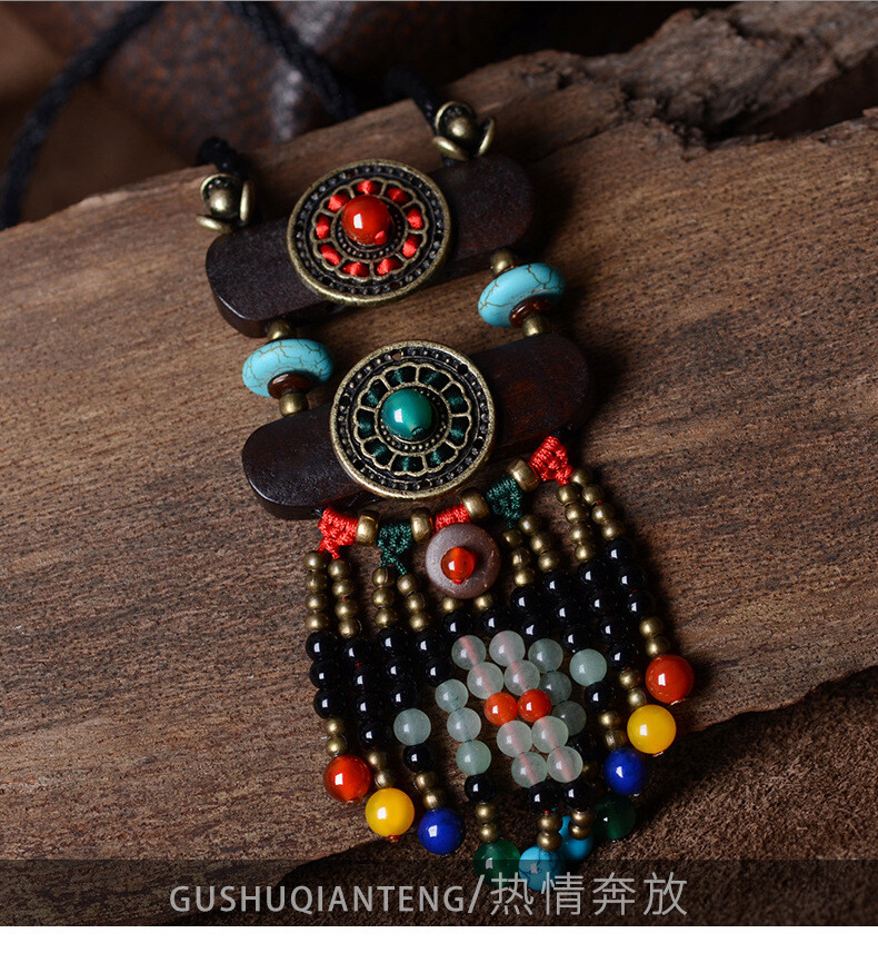 China Dongling Jade/Agate/Alloy Tassels Tibetan Style Exquisite Fashion Pendant