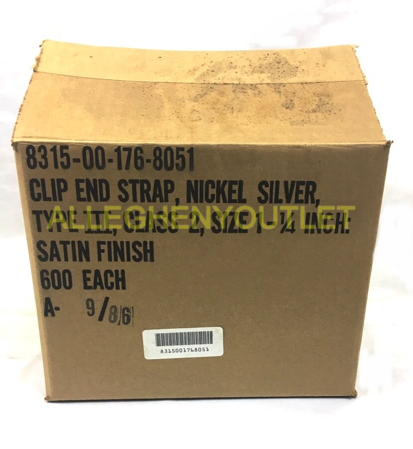QTY 10 Metal Belt Buckle End Tips for Cotton Webbing Nickel Plated 1.25″ NIB