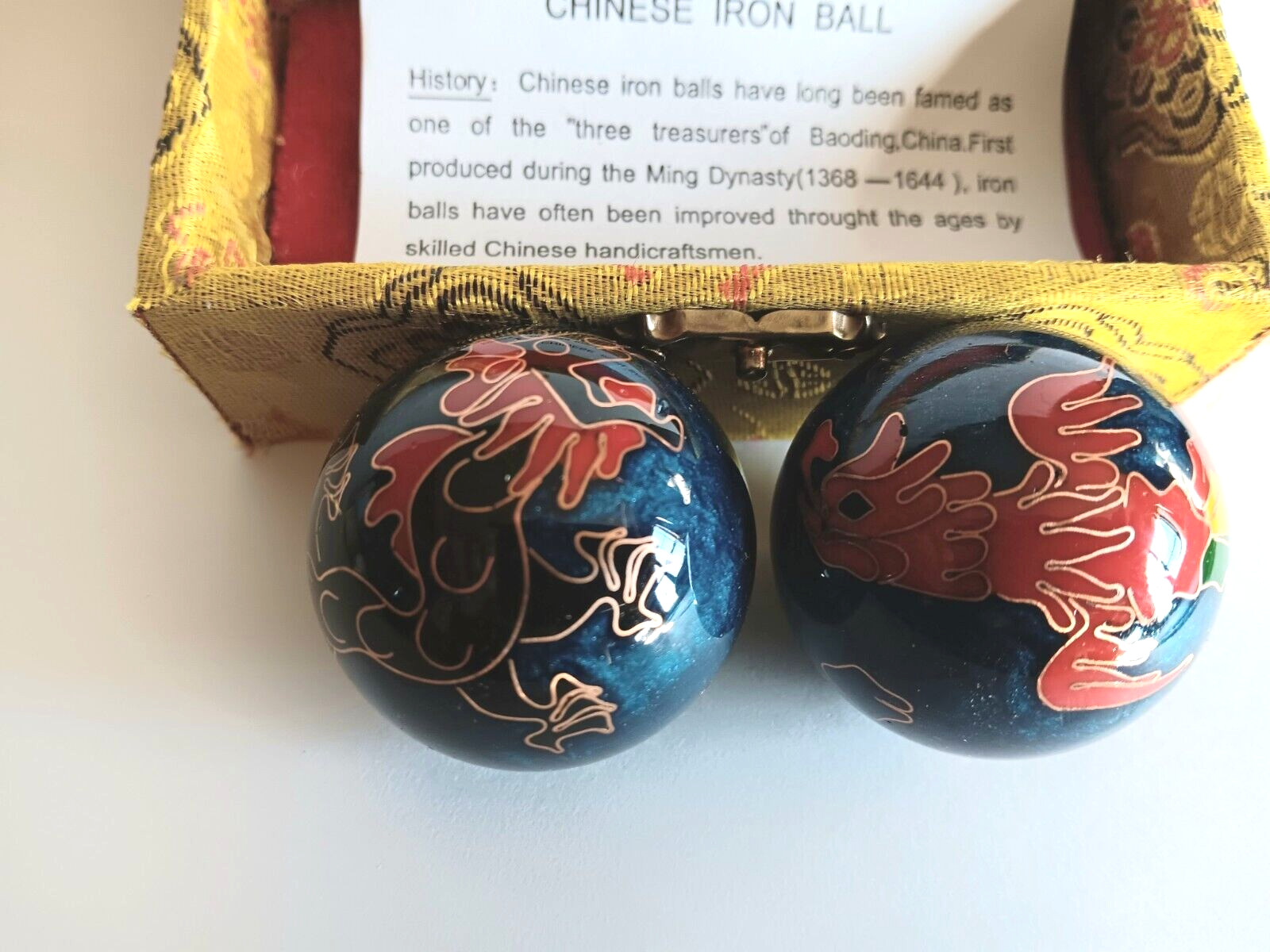 2 sets of Chinese Healthy Therapy Chrome Balls /40mm/Dragon &Phoenix/Exercise