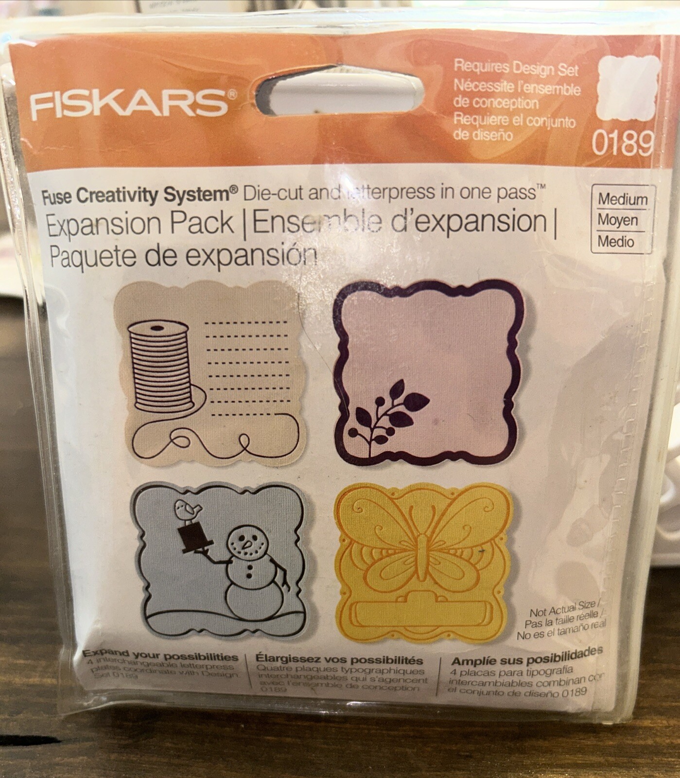 Fiskars Stamp Die cut Letterpress Expansion Pack Fuse Creativity System #0189