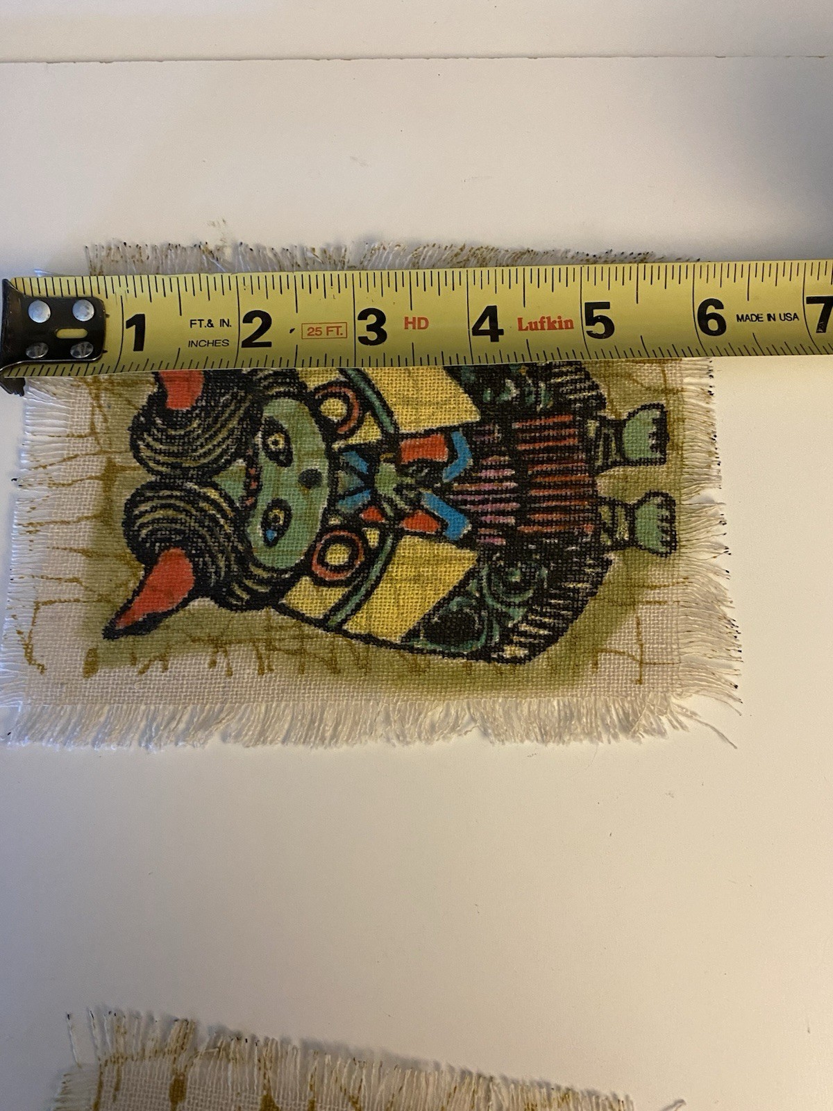 Set of 6 Miao Hmong Folk Art Batik Fabric Panels Hand Painted Mini Textile Art