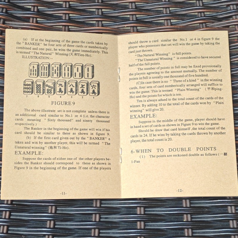 Vintage English Mahjong Rule Book – Complete Guide to Mahjong Rules & Strategies