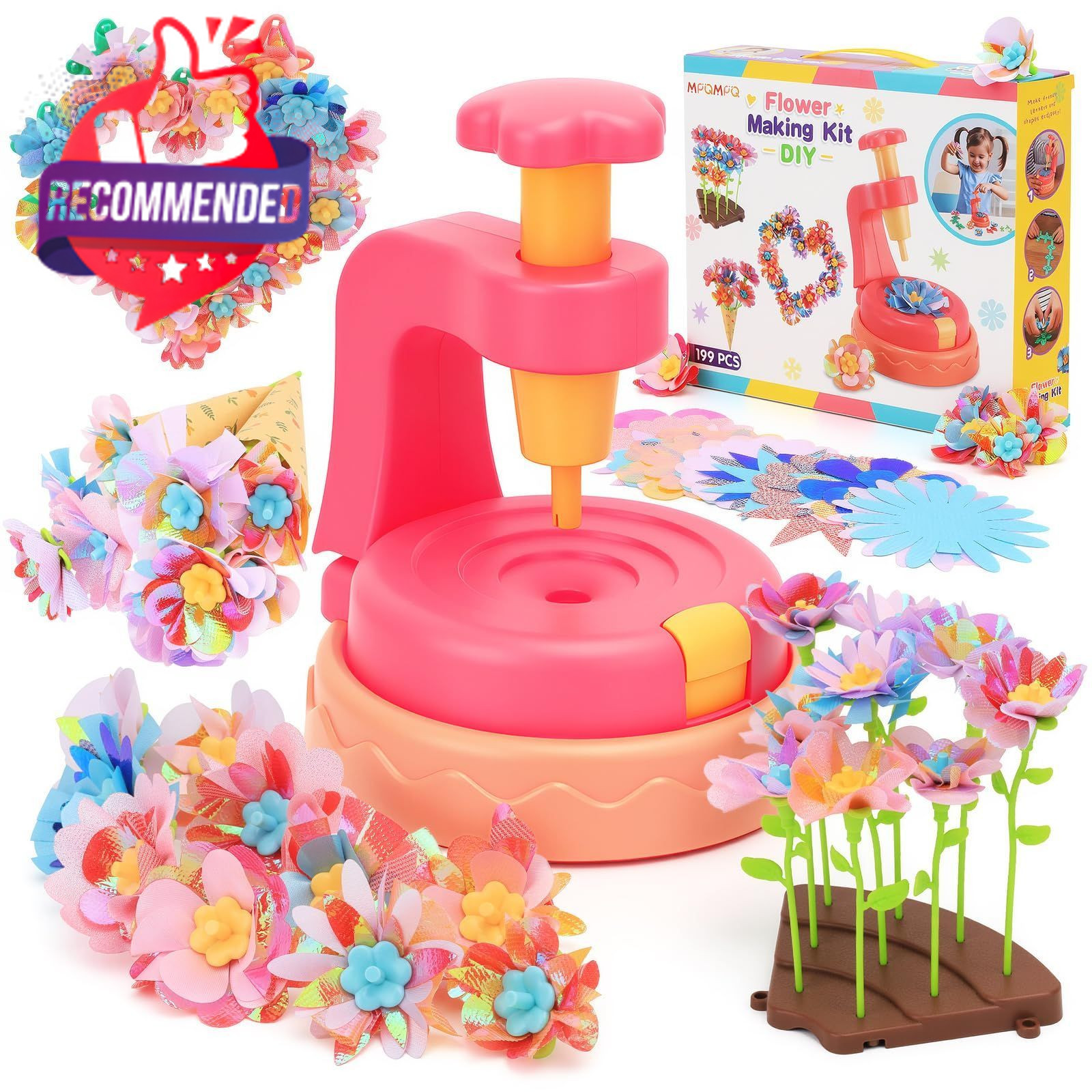 Fabric Flower Bouquets Toys, Diy Paper Flower Making Press Kit With Wreath