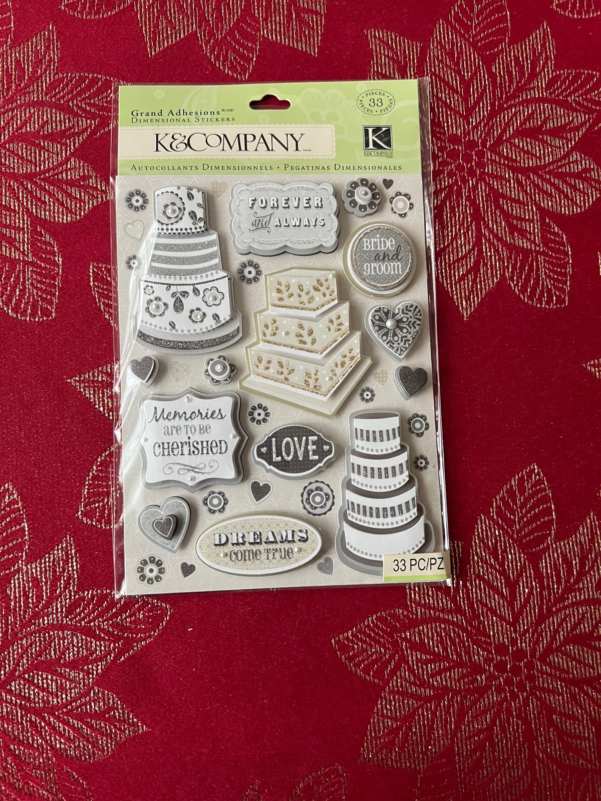 YOU CHOOSE – NEW WEDDING K & COMPANY BEAUTIFUL 3D STICKERS RARE & HARD TO FIND