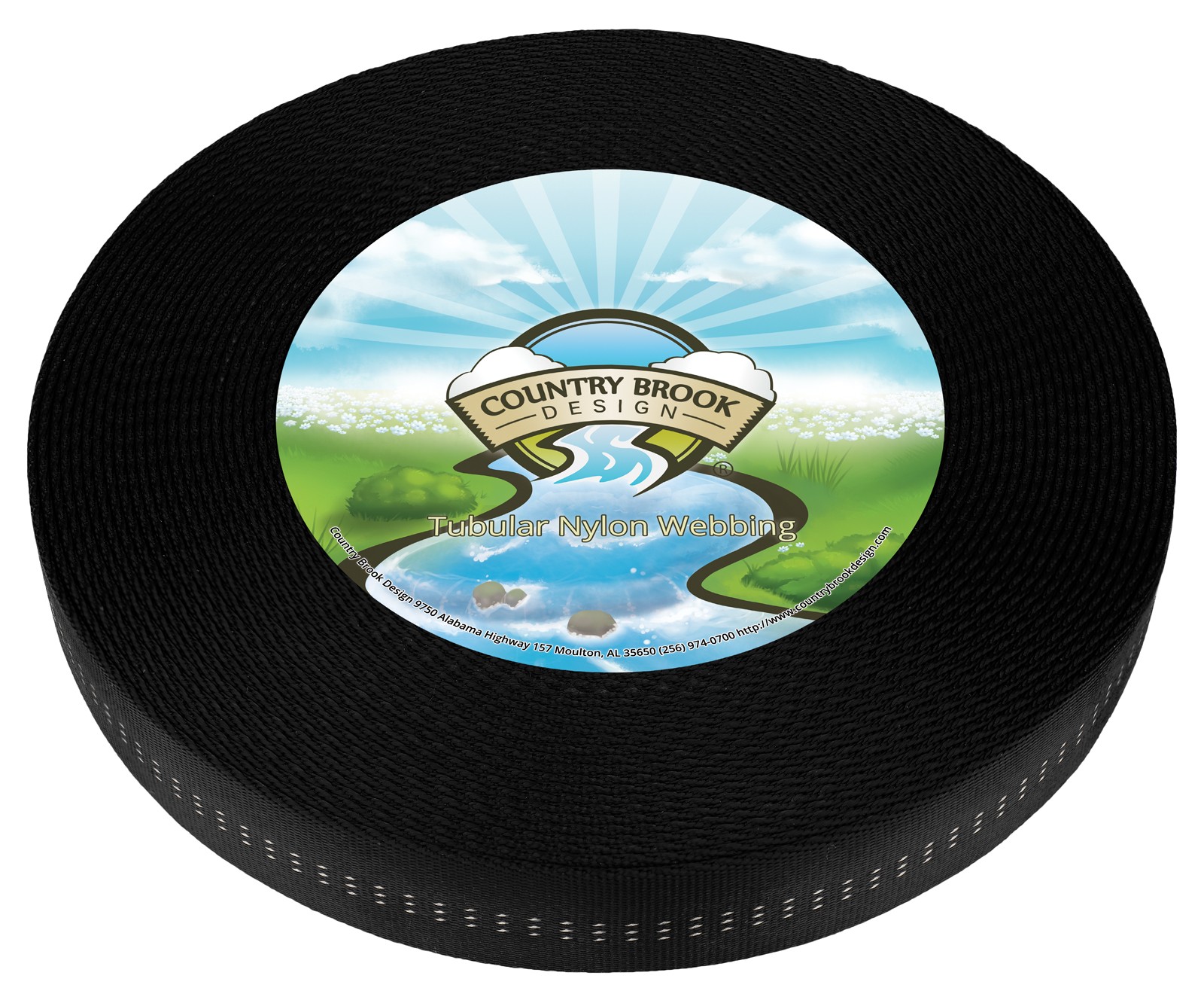 Country Brook Design® 1 Inch Black Climbing Spec Tubular Nylon Webbing, 5 Yards