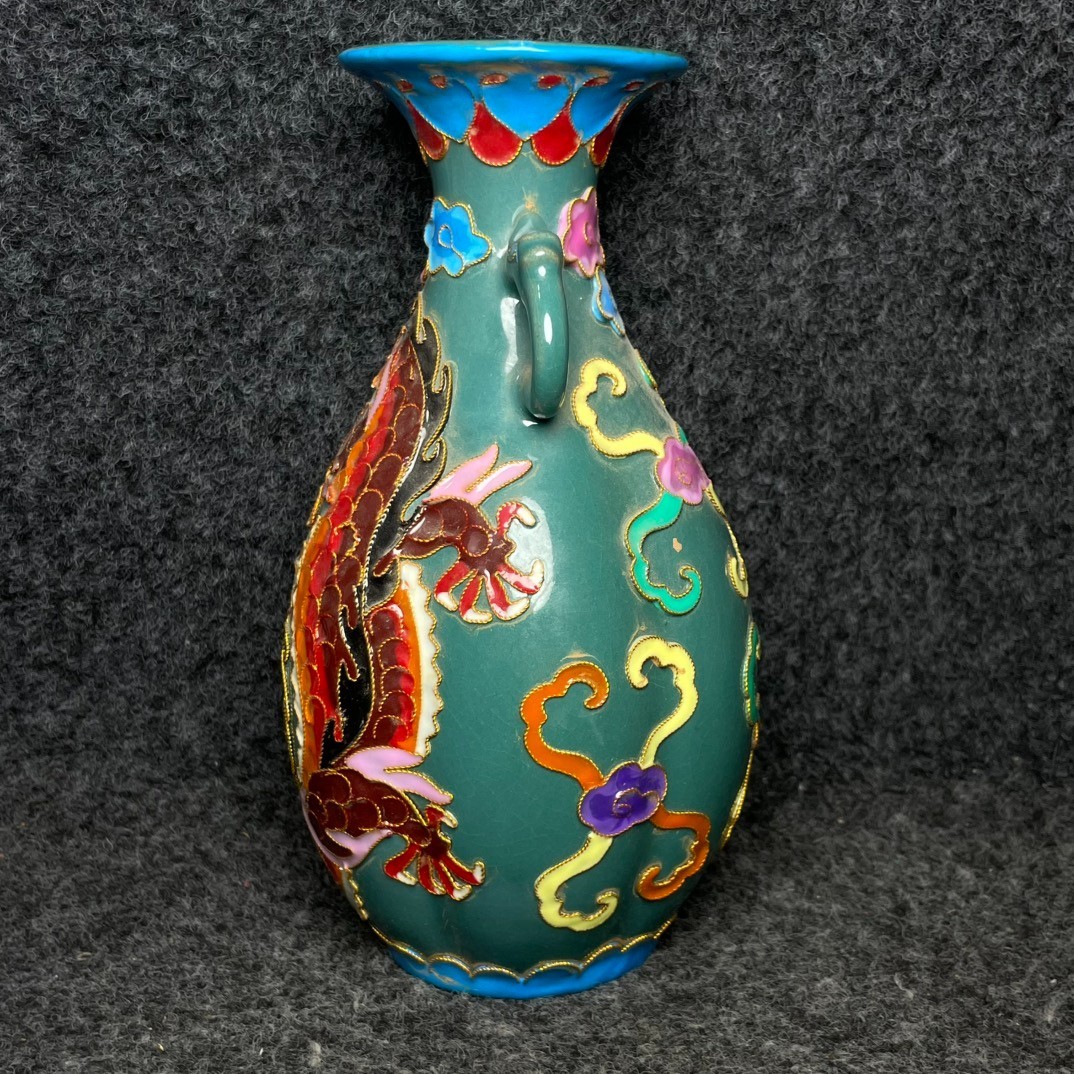 Imperial cloisonn é enamel multicolored glazed porcelain vase