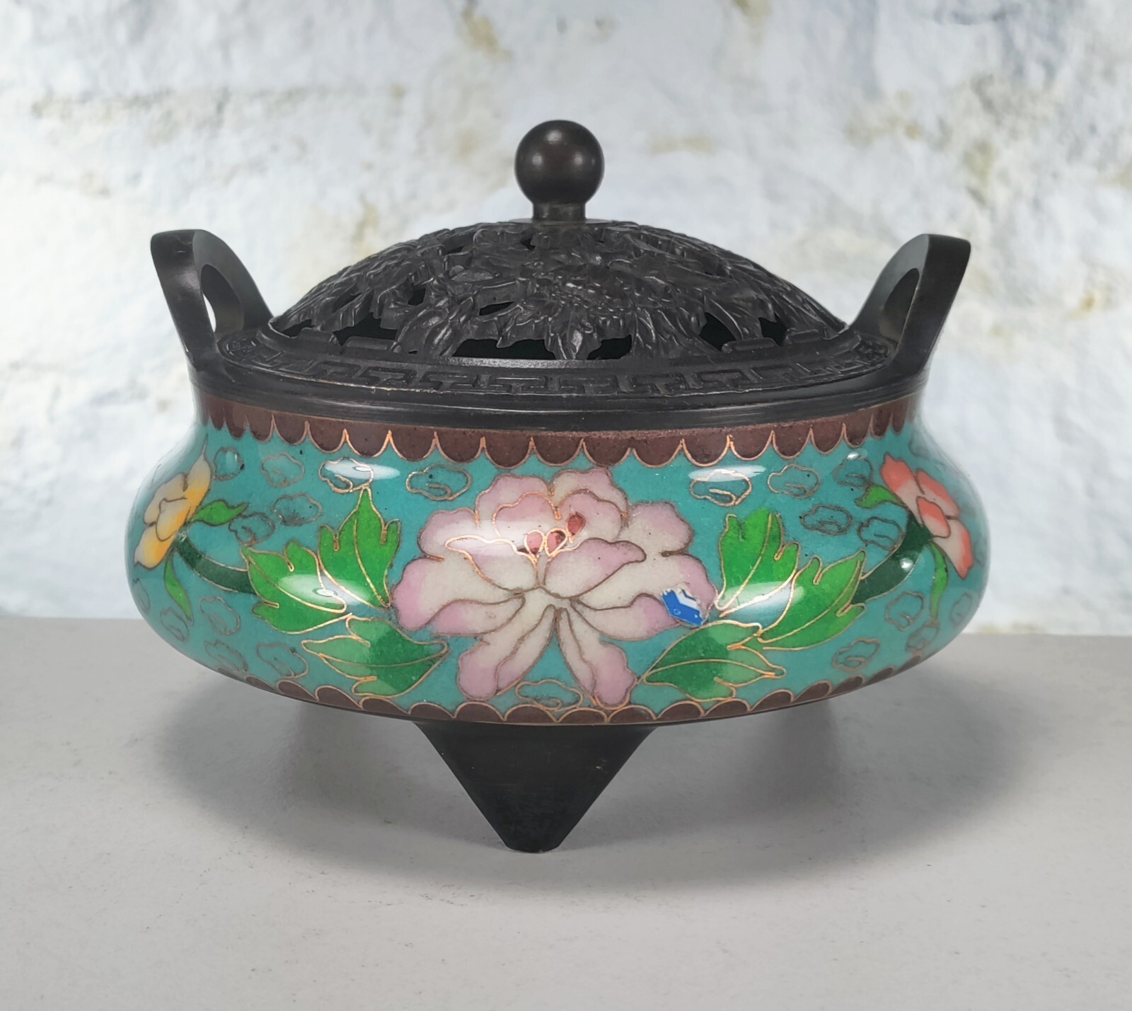 Vintage Chinese Bronze Cloisonne Enamel Incense Burner Censer Xuande Mark Repro?
