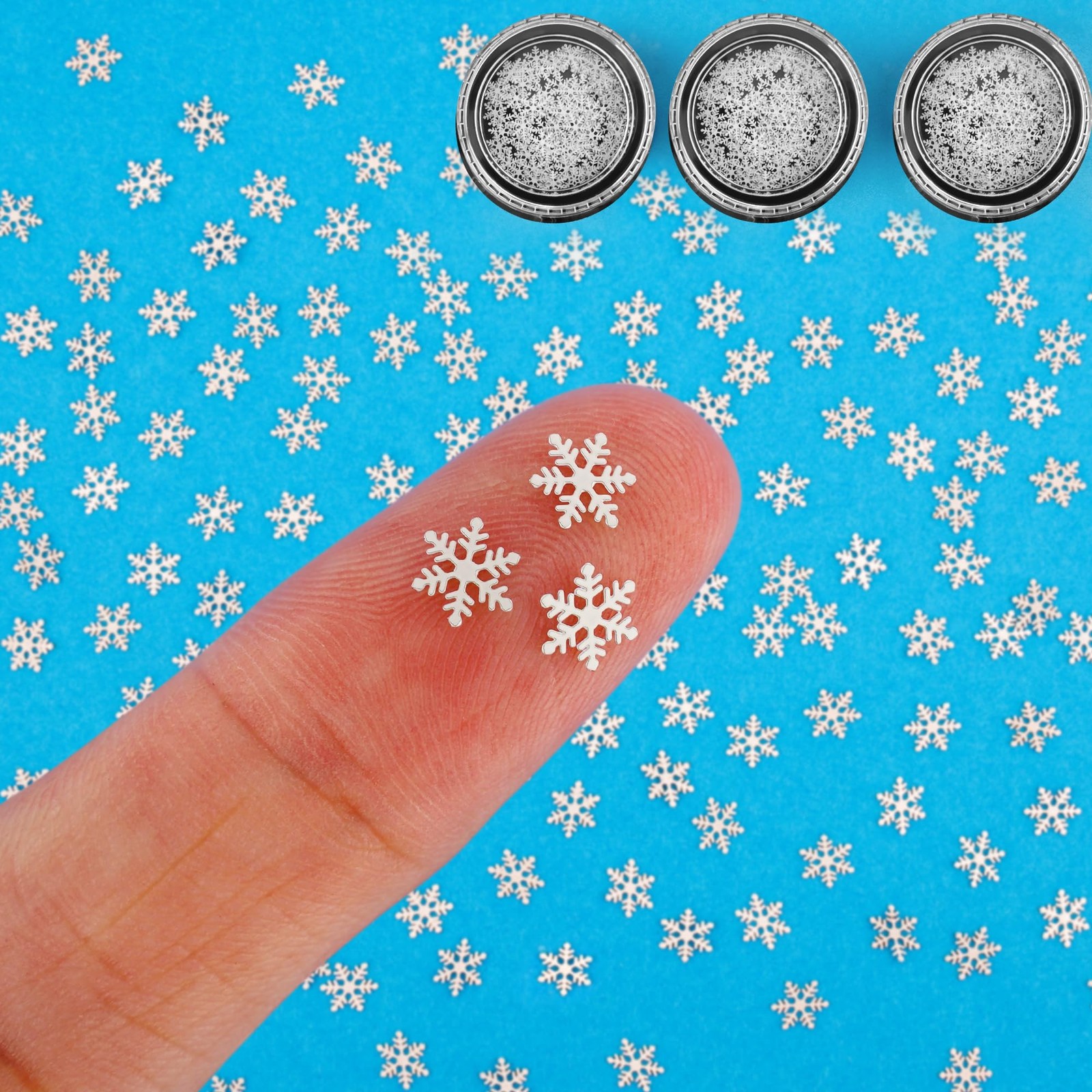 360pcs Mini Snowflakes for Crafts – 0.2In Small Metal Snowflakes Tiny Christm…
