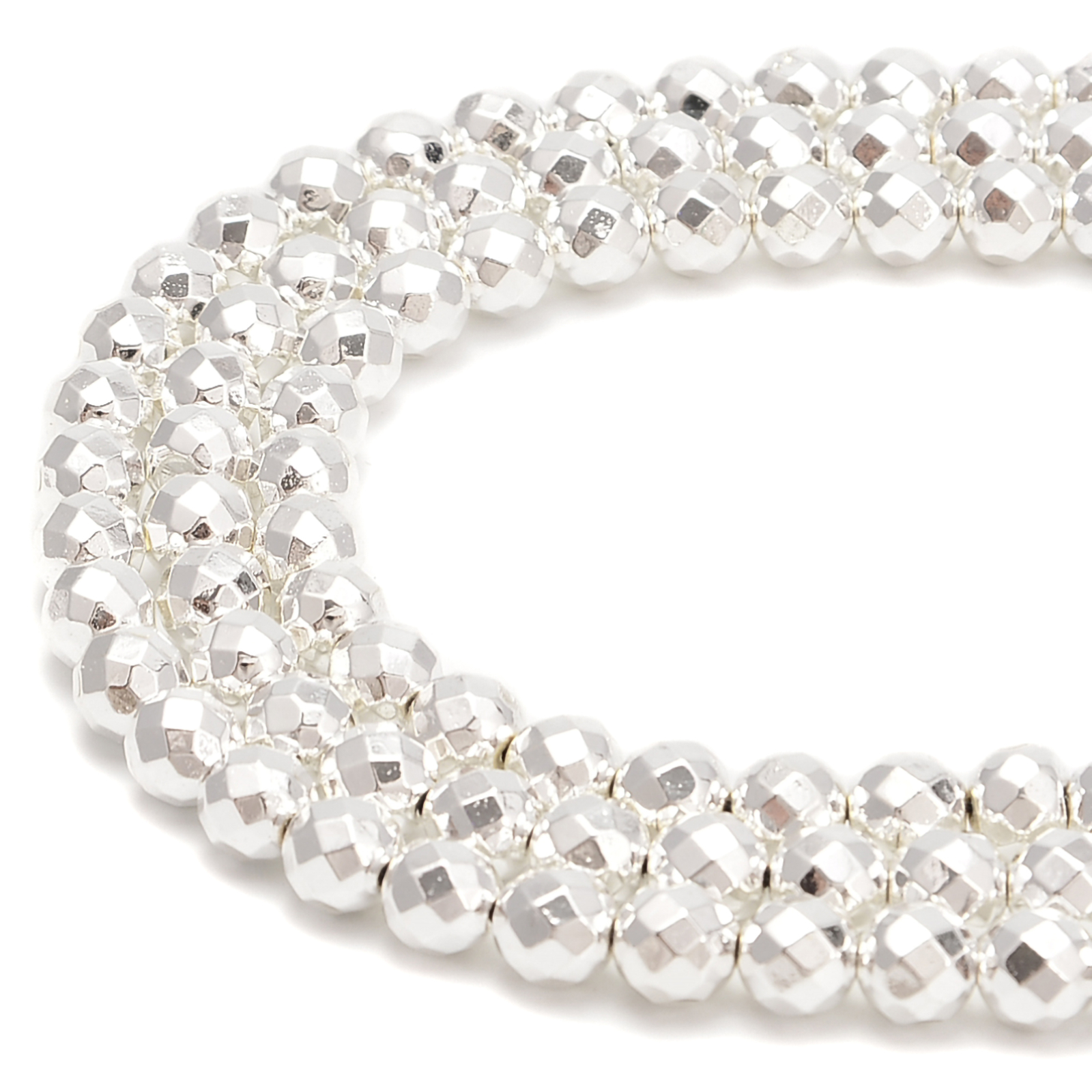 Titanium Silver Hematite Faceted Round Beads 2mm 3mm 4mm 6mm 8mm 10mm 15.5″Strnd
