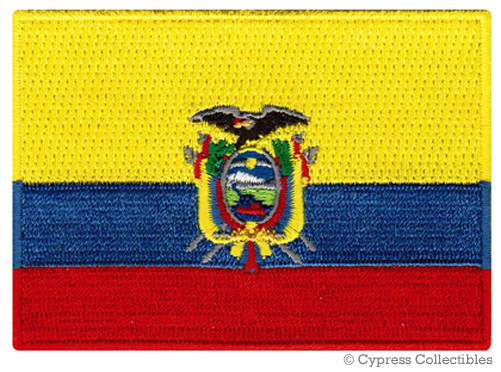 ECUADOR FLAG PATCH SOUTH AMERICAN EMBLEM embroidered iron-on PARCHE new SOUVENIR