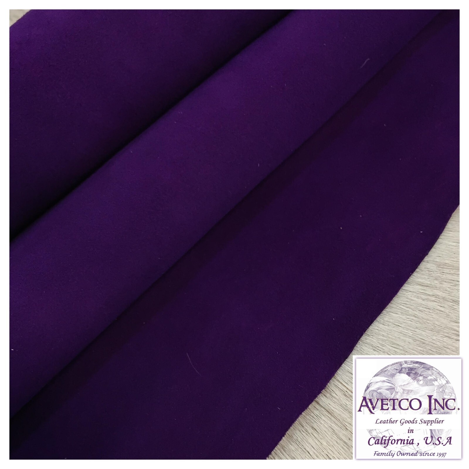 Avetco Premium Italian Kid Skin Goat Suede 3 SF Leather Hide 2-3 oz Grape Royale