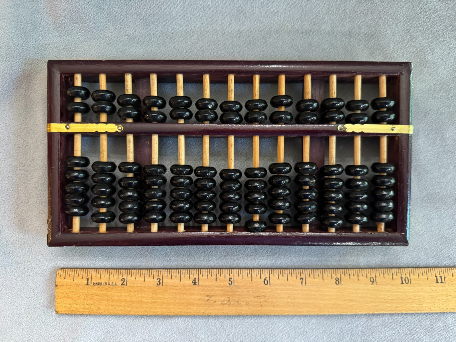 Cherry Wood Color Abacus (13 rows), Peony, Made in China, L: 9-1/2 inches