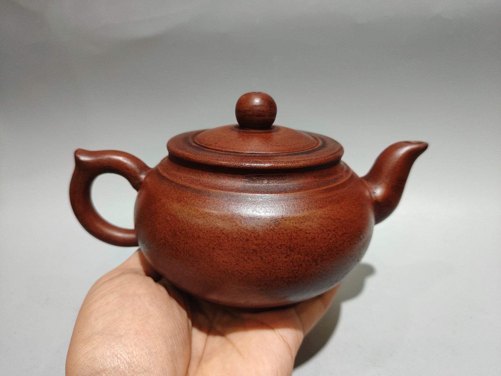 7″ Chinese Yixing Zisha Pottery Red Clay Quiet Leisure Elegant Auspicious Teapot