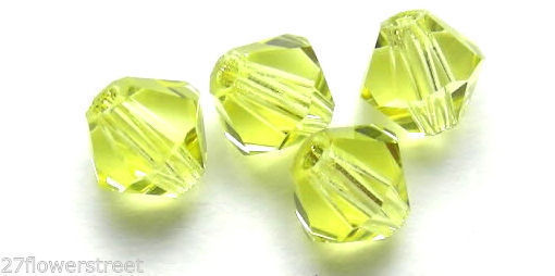 Czech Bicone Crystal Beads Jonquil pale yellow Rondelle Diamond