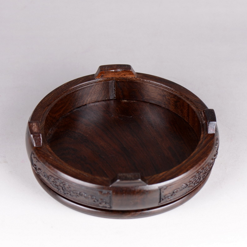 6″ Round Wood Display Pedestal Stand for Vase Bottle Teapot Incense Burner Base