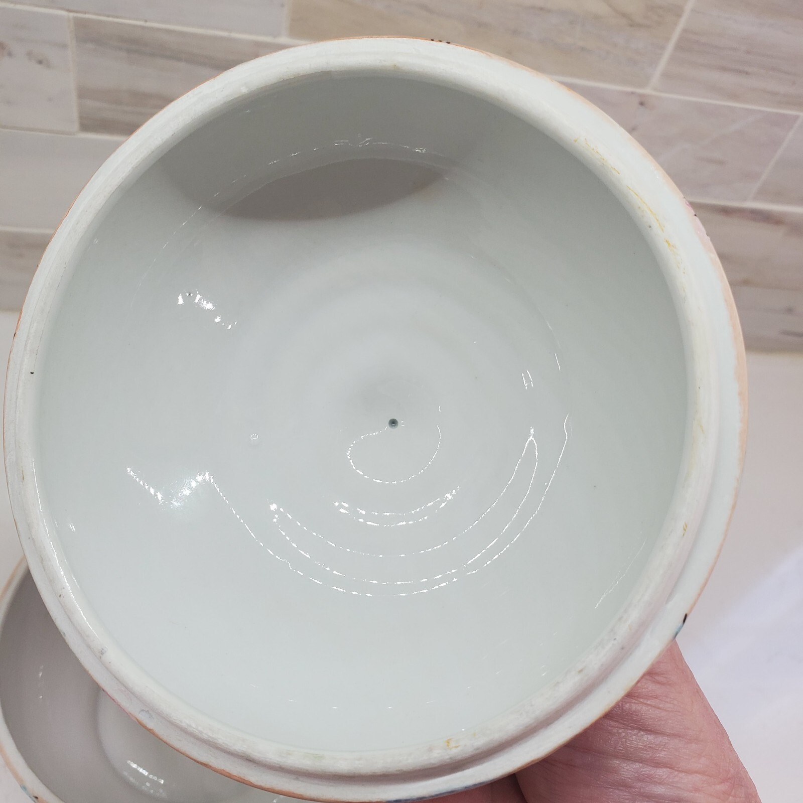 Pink Lidded Dish Toyo Whispering Garden HFP Macau Floral Ceramic Bowl Lid
