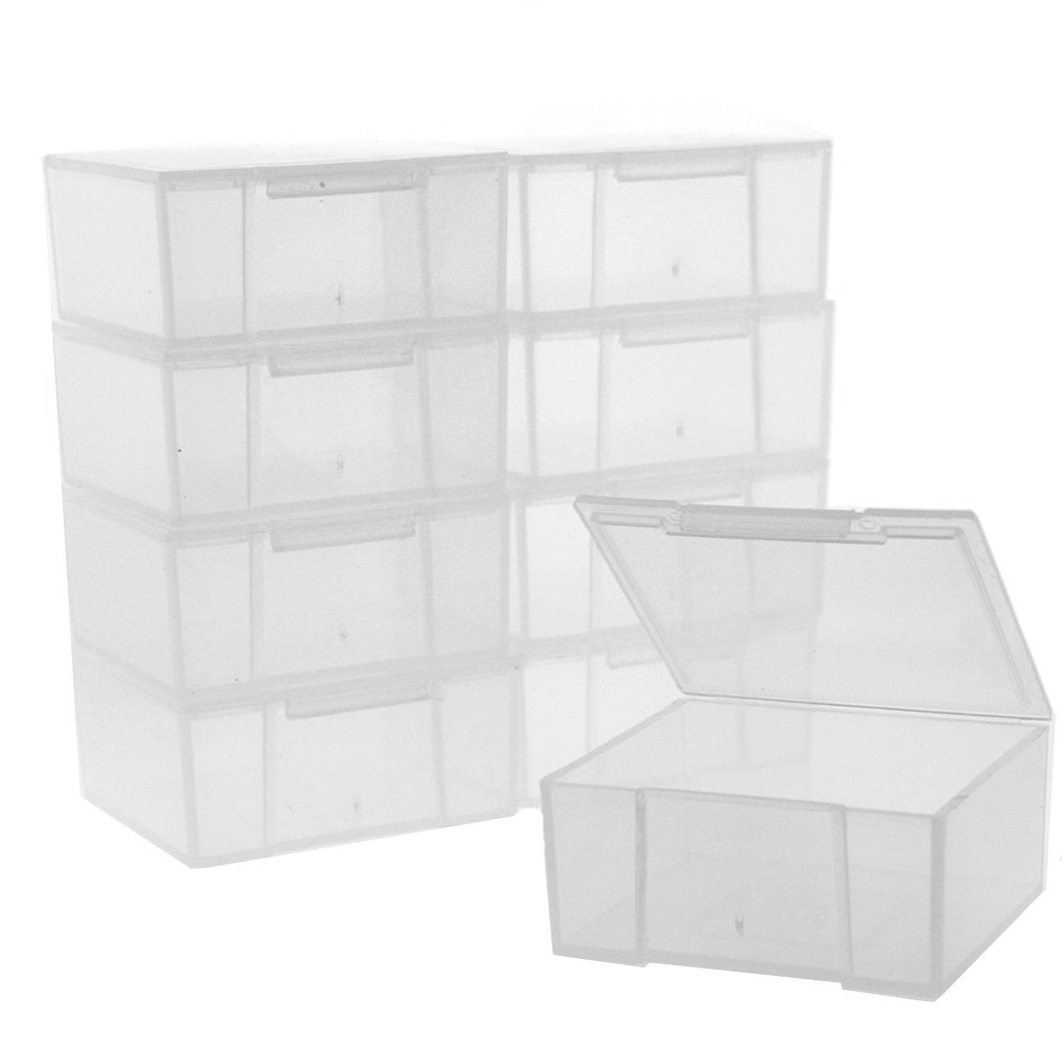 12 Storage Square Clear Container For Crafts Beads Small Items Organizer 2 in sq
