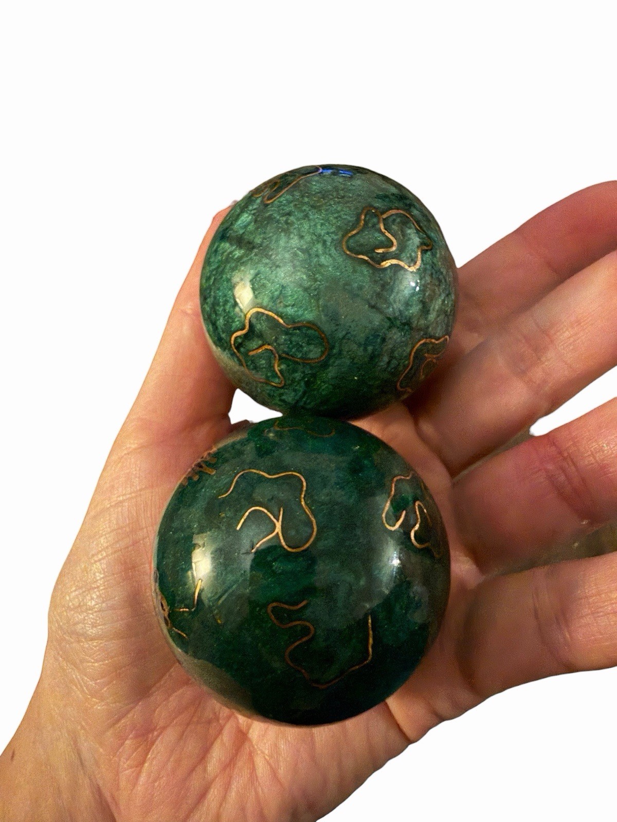 Vintage Chinese Baoding Singing Health Balls Case Hand Exercise Therapy Dragon