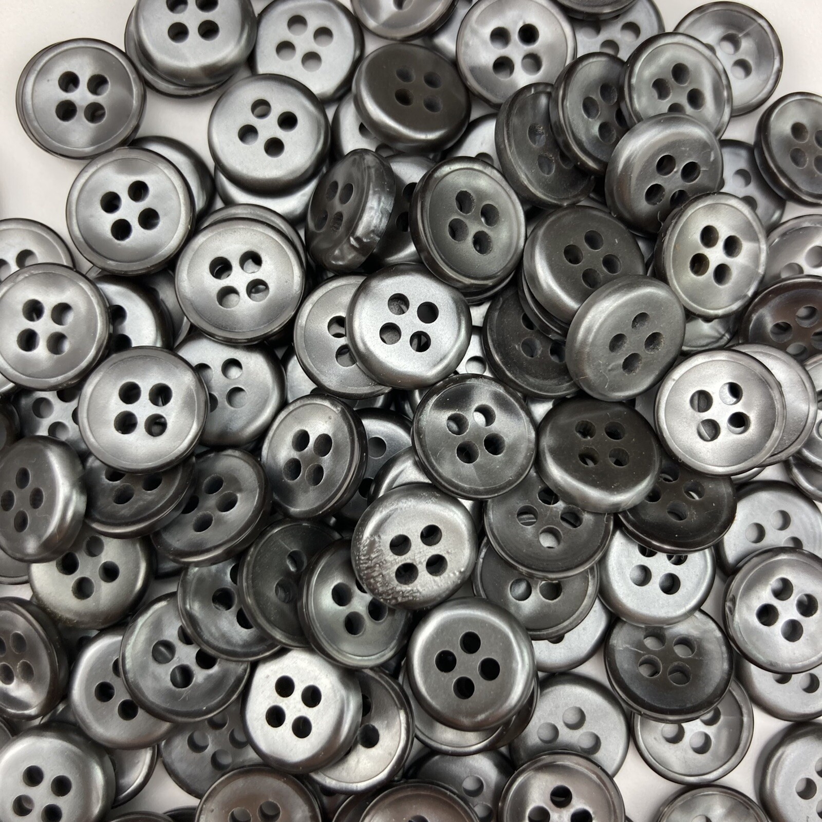 Vintage Smoke Gray 4 Hole Shirt Buttons Size 12mm 1 Gross (144 Pieces)
