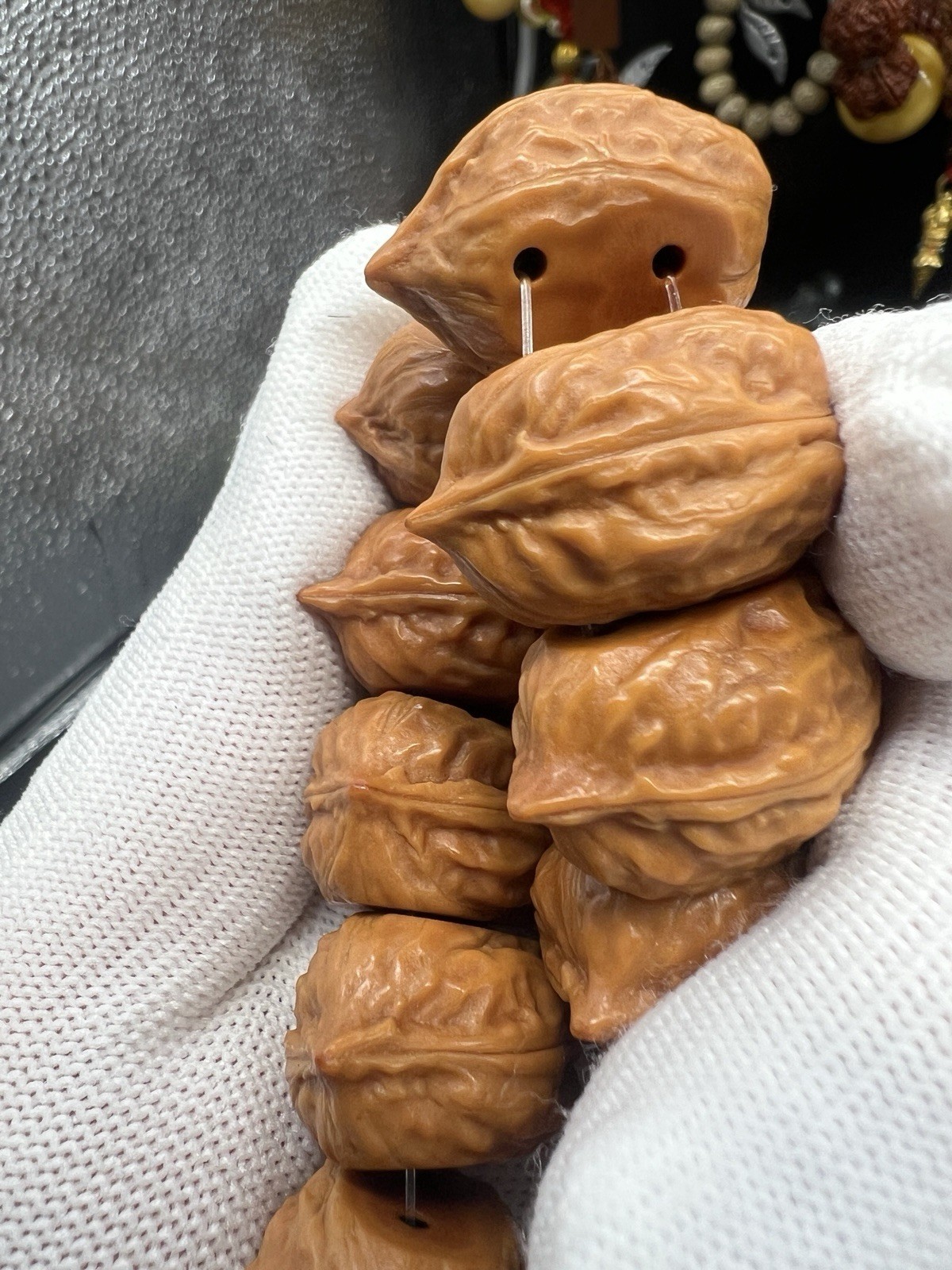 19×25mm Chinese Small Walnut Bracelet Collection纯野生小秋子侧切霸气大手牌手串