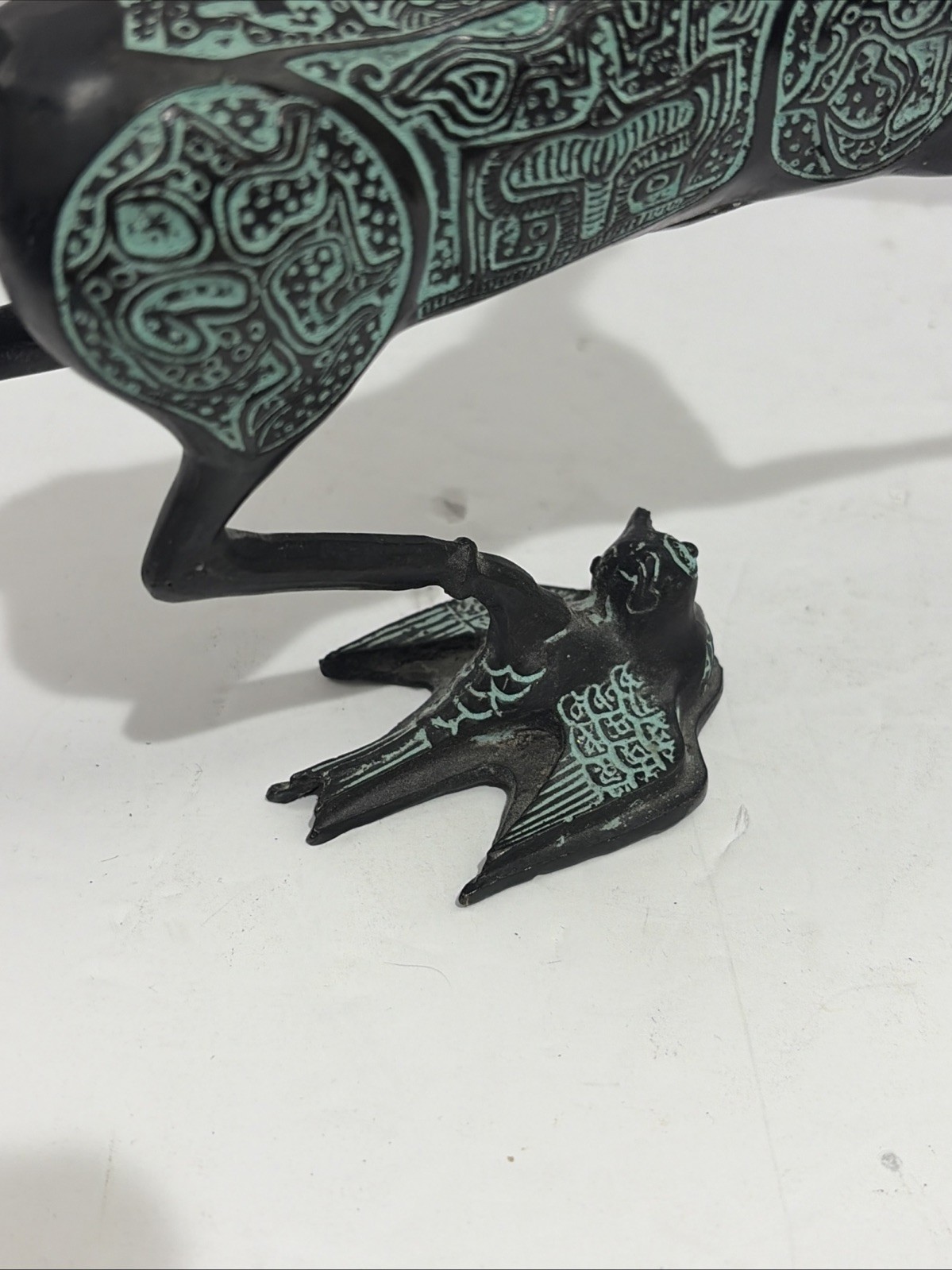 Vintage Chinese Bronze Horse Statue, Flying Horse of Gansu 9.5” L