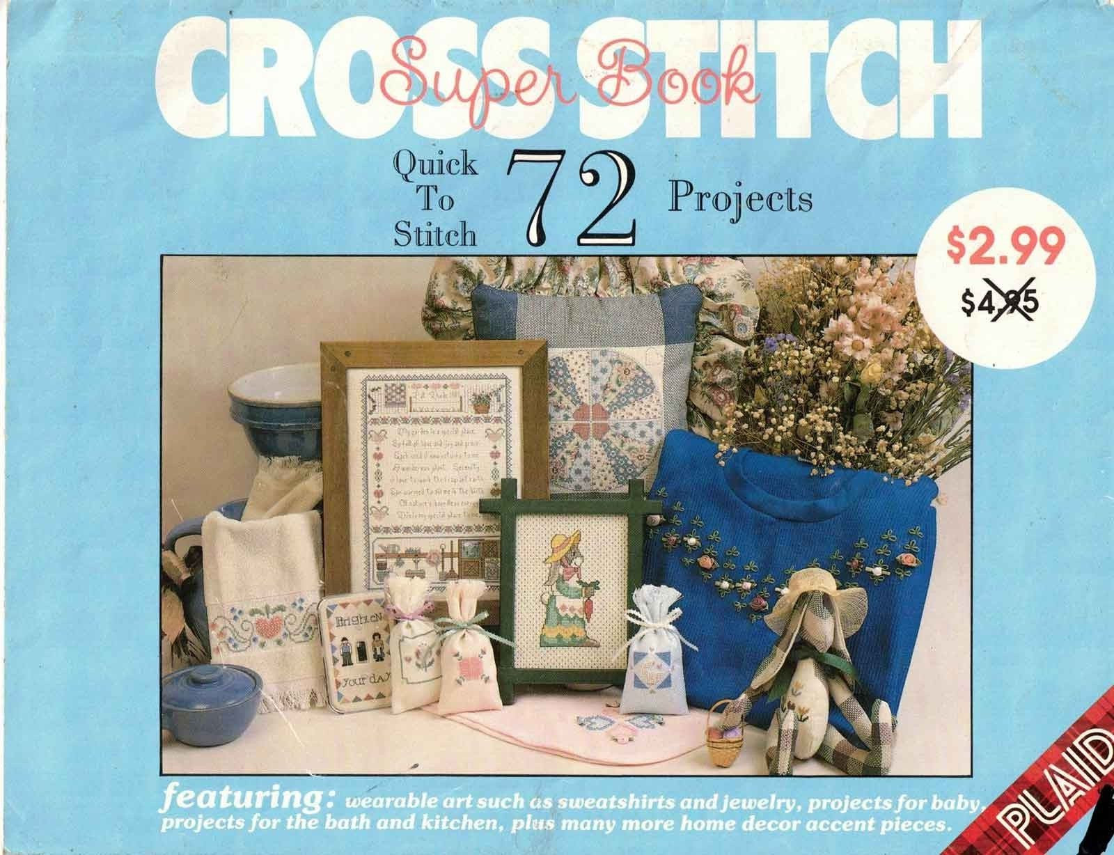 Plaid Enterprises Cross Stitch Pattern Book Cross Stitch Super Book 1989 bfe029