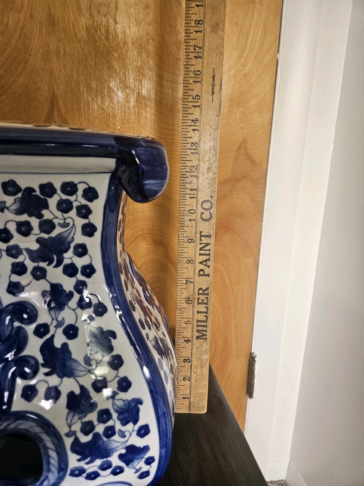 Beautiful Hand Painted Blue & White Chinoiserie Garden Stool Plant Stand Rare