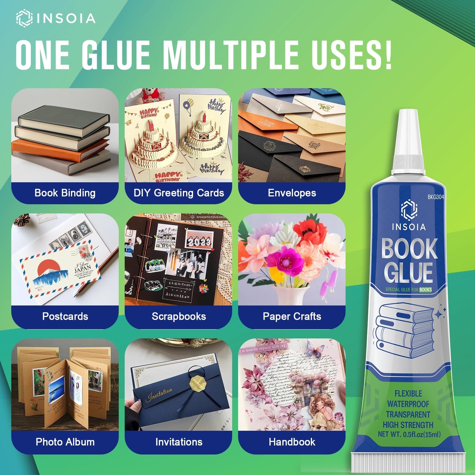 Book Glue, 15ML x 2 Book Adhesive, Clear Book Binding Adhesive, Flexible Pape…
