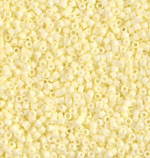 MIYUKI DELICA BEAD SIZE 11/0, DB1511-1, MATTE OPAQUE PALE YELLOW 2” Tube