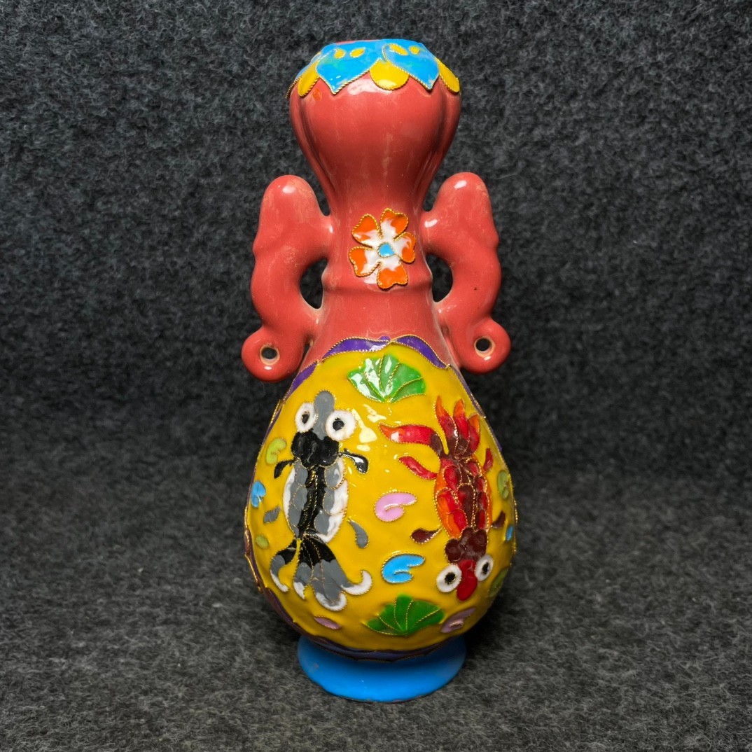 Imperial cloisonn é enamel multicolored glazed porcelain vase