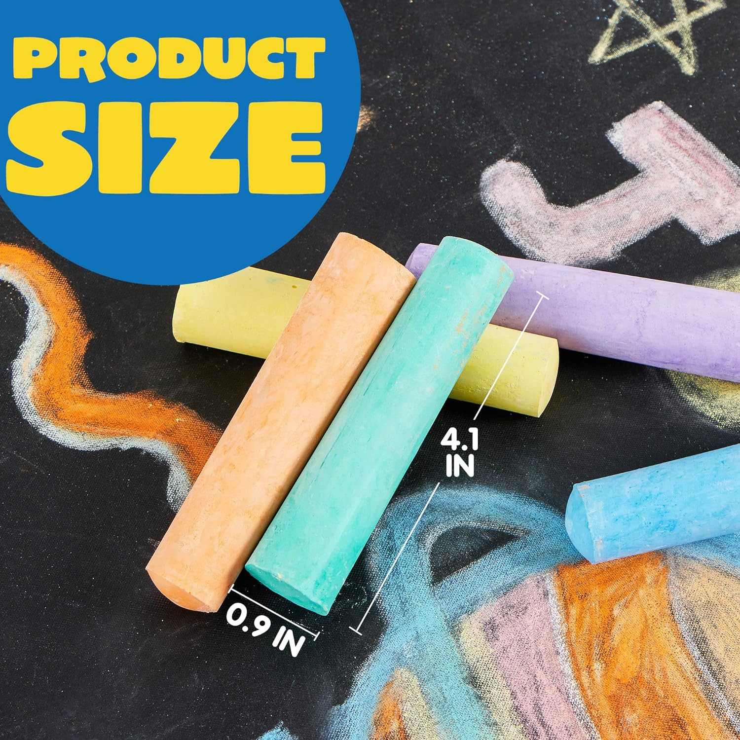 Jumbo Sidewalk Chalk Set Multi-Color 160 Pcs Non-Toxic Washable for Outdoor Fun