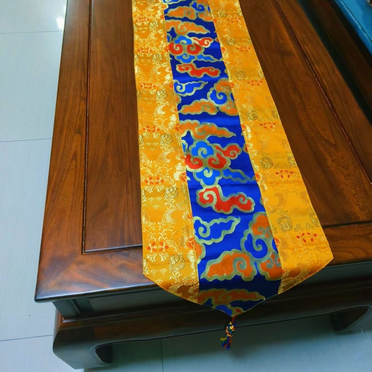 140x35cm Chinese Classical Brocade Table Runner Tea Table Dining Decor