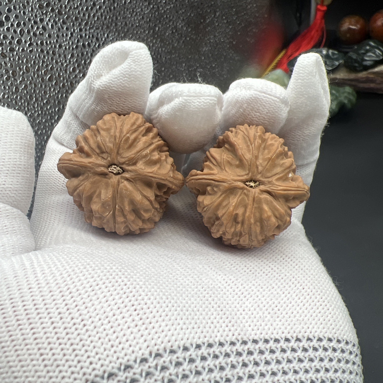 Pair of Match Chinese Health Walnut36×35.5×38mm 精配文玩核桃全品小众～小四喜