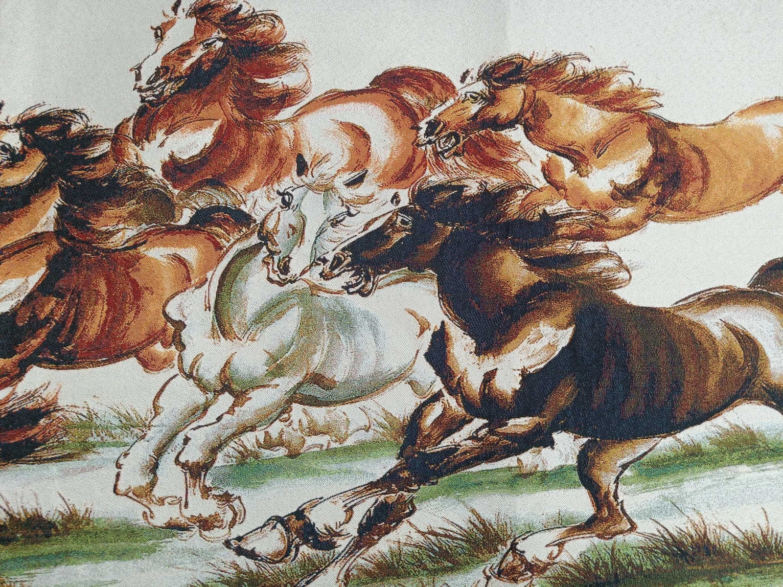63″ Chinese Cloth Silk Fine Horse Mural Wall Hanging Tapestry Meditation 马到成功