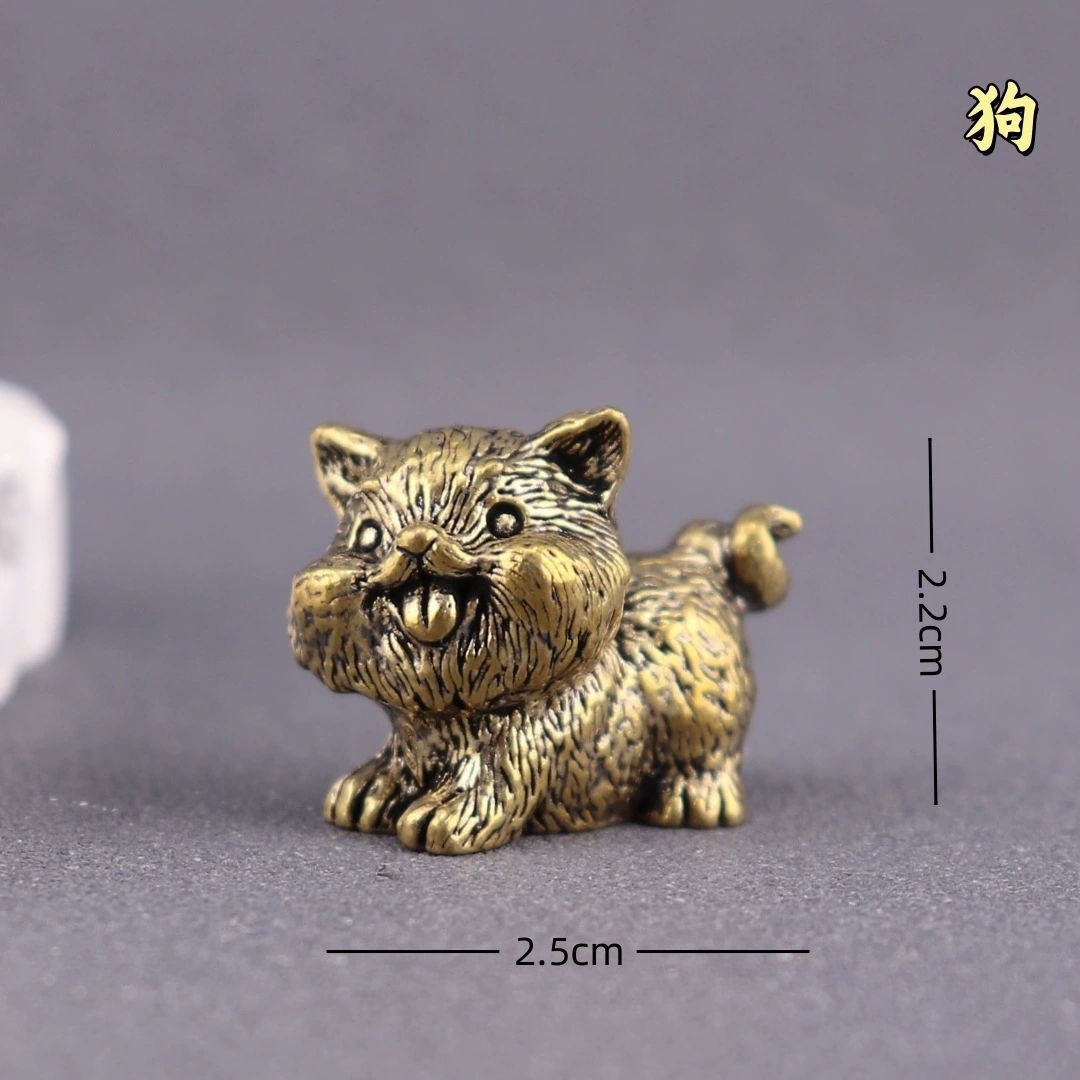 12 pcs Brass Chinese Zodiac Ornament Set Pure Copper 12 Animal Craft Decor