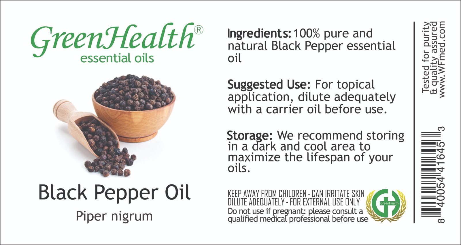 1 fl oz Black Pepper Essential Oil (100% Pure & Natural) – GreenHealth