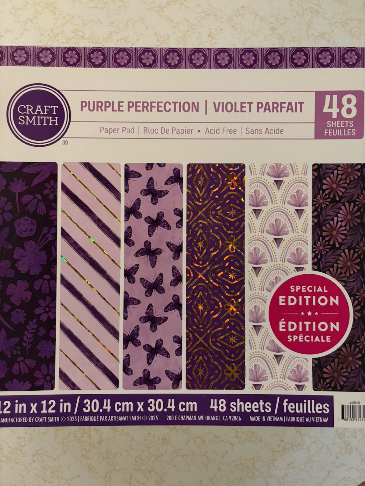 Craft Smith 12 x 12 Paper Pad Purple Perfection 48 sheets Special Edition