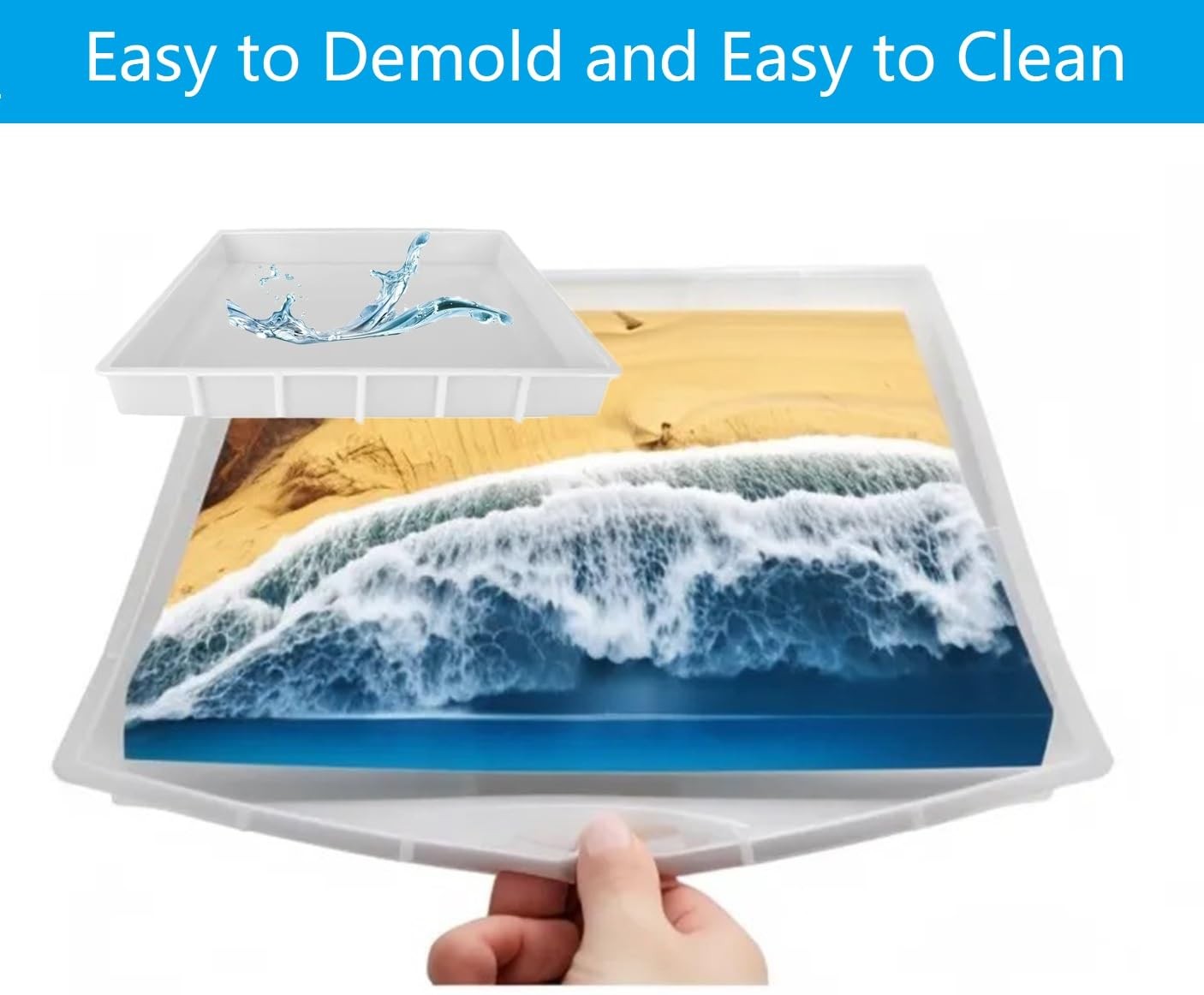 Large Rectangle Resin Table Silicone Molds 16 x 12 Inch Epoxy Resin Silicone