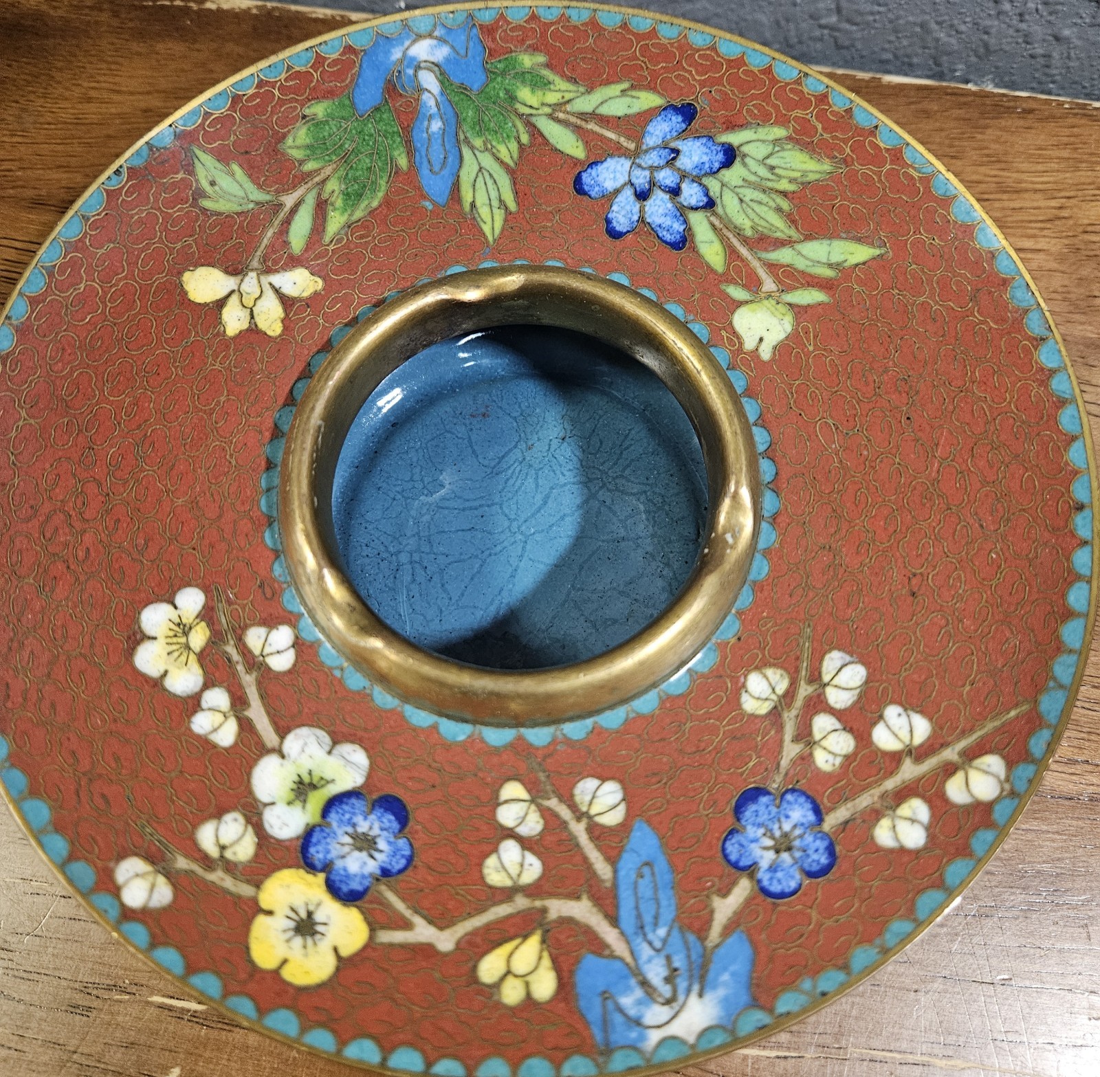 Vintage Chinese Cloisonné Floral Ashtray